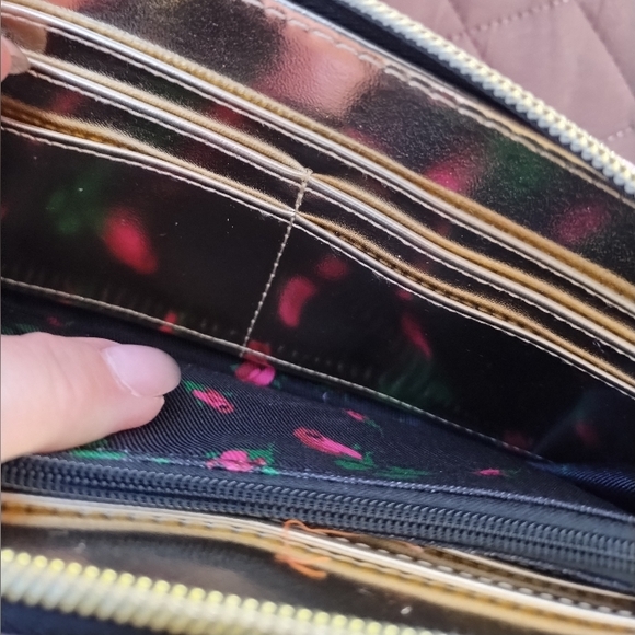 NWT Betsey Johnson Pink Crossbody Wallet/Clutch Black Polka Dot Bow - Picture 7 of 8